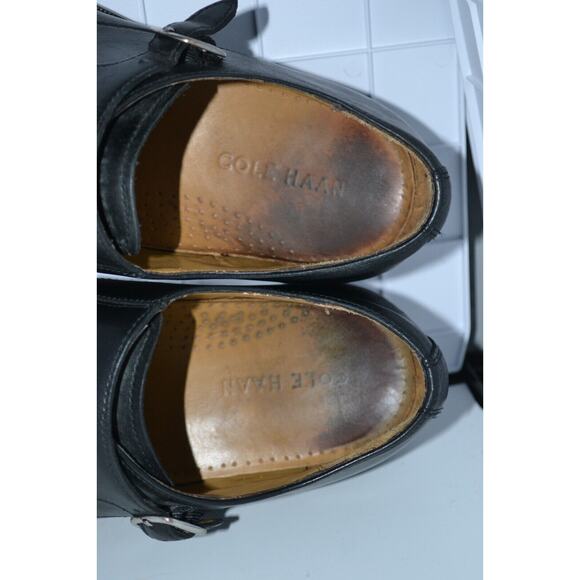 Cole Haan Giraldo C12444 Loafers Shoes Men\'s Size US 8 M Black Double Monk Strap